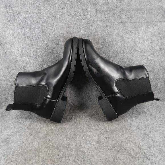 SO Shoes Womens 6 Ankle Booties Chelsea Pull On Black Boot Fabiana Casual Studs - Picture 9 of 11